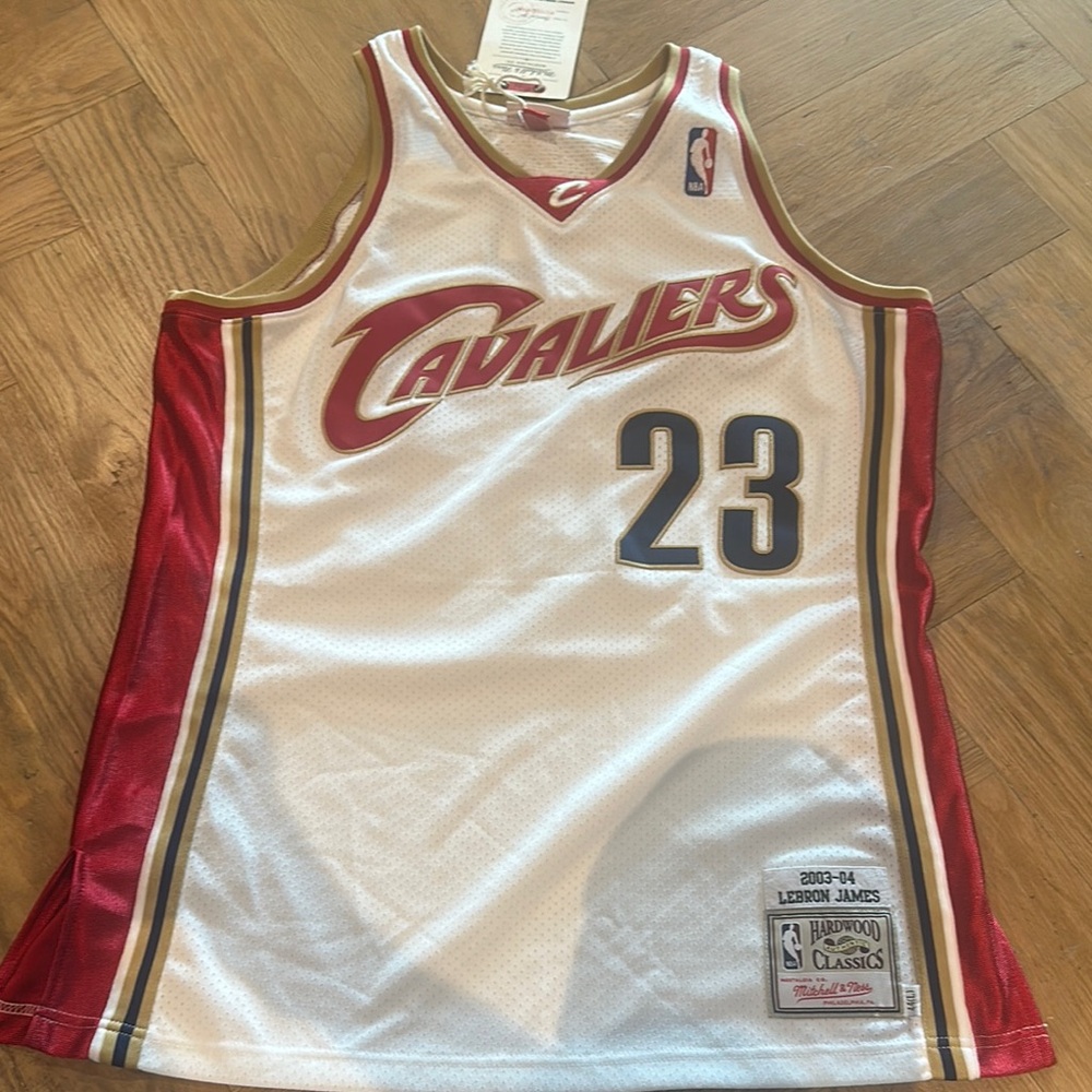 Mitchell & Ness White and Red Throwback Jersey